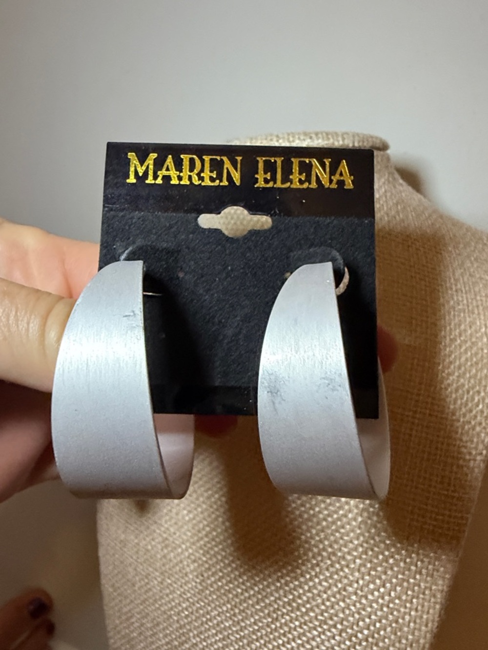 Maren Elena Silver-Tone Hoop Earrings